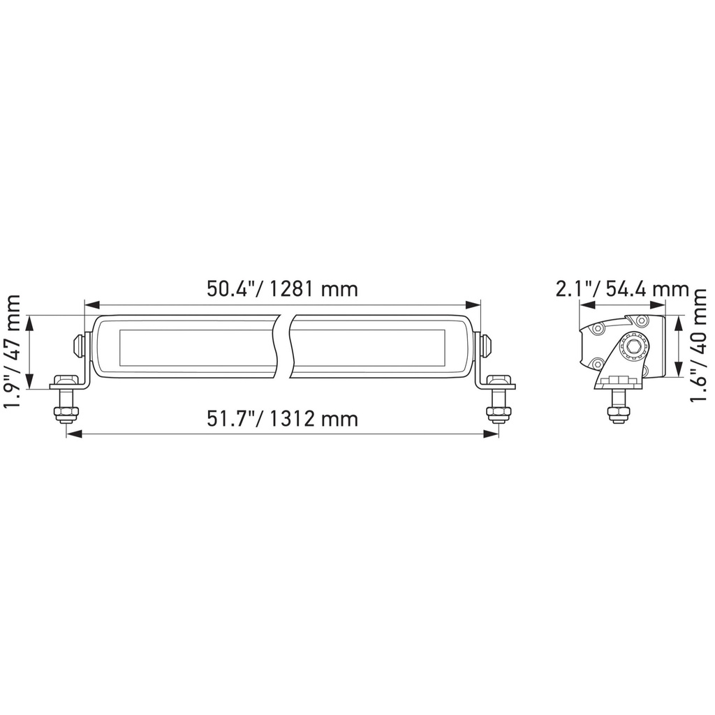 Hella Black Magic LED Slim Lightbar - 50 Inch