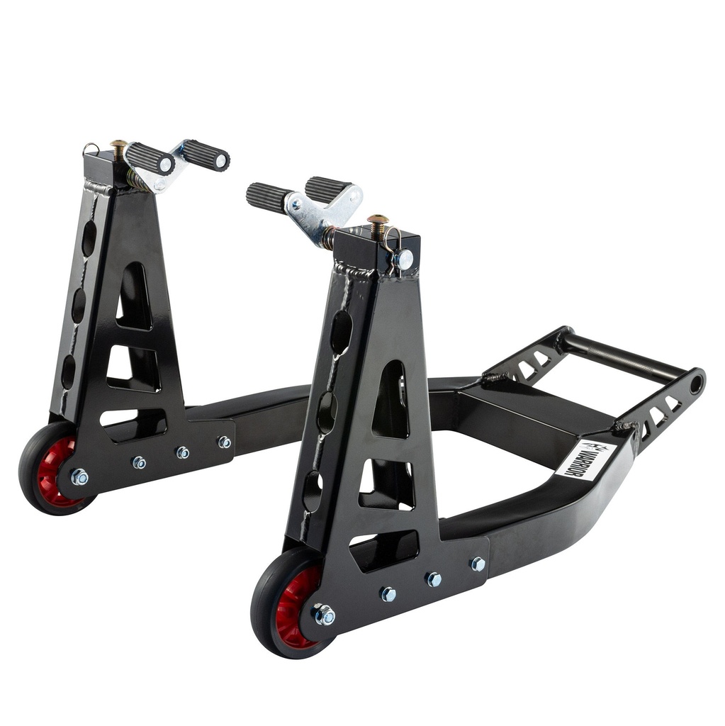 Warrior Motorcycle Front and Rear Alloy Paddock Stands Combo