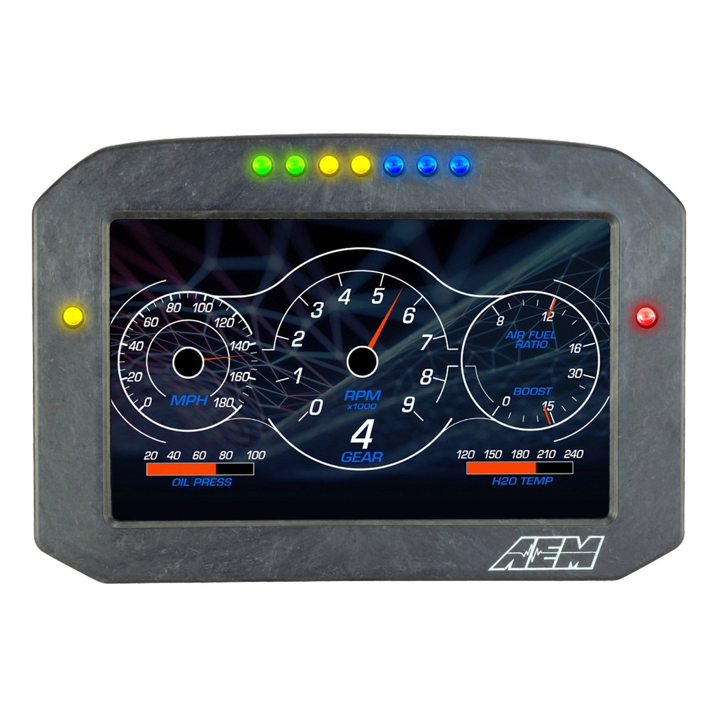 AEM Electronics CD-7 Carbon Flat Panel Digital Dash Display With Data Logging