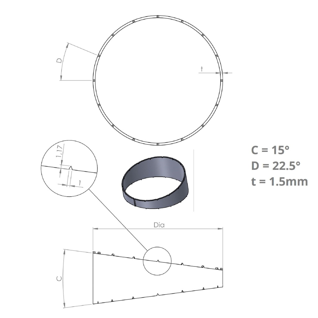 Jetex Pie Cut Stainless Steel Universal Exhaust Bend Pieces
