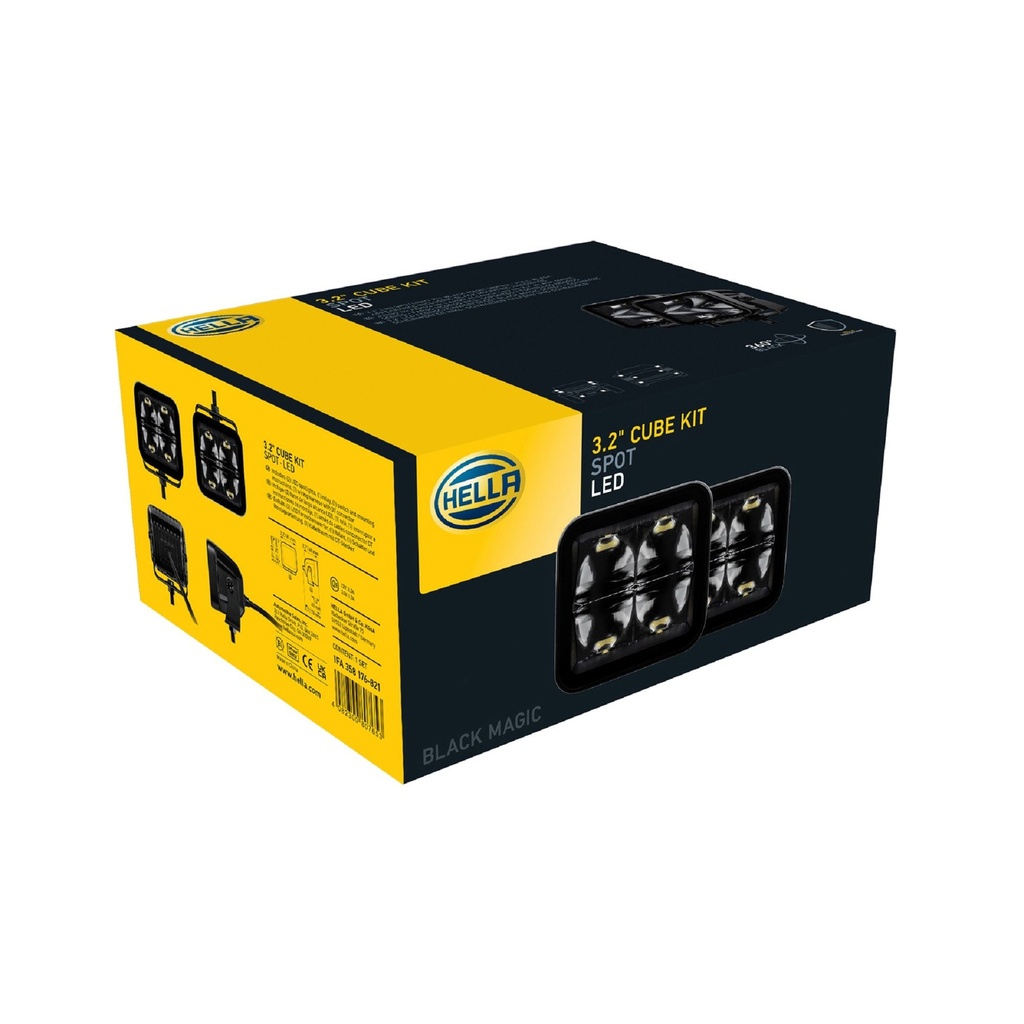 Hella Black Magic LED Cube Kit - 3.2 Inch
