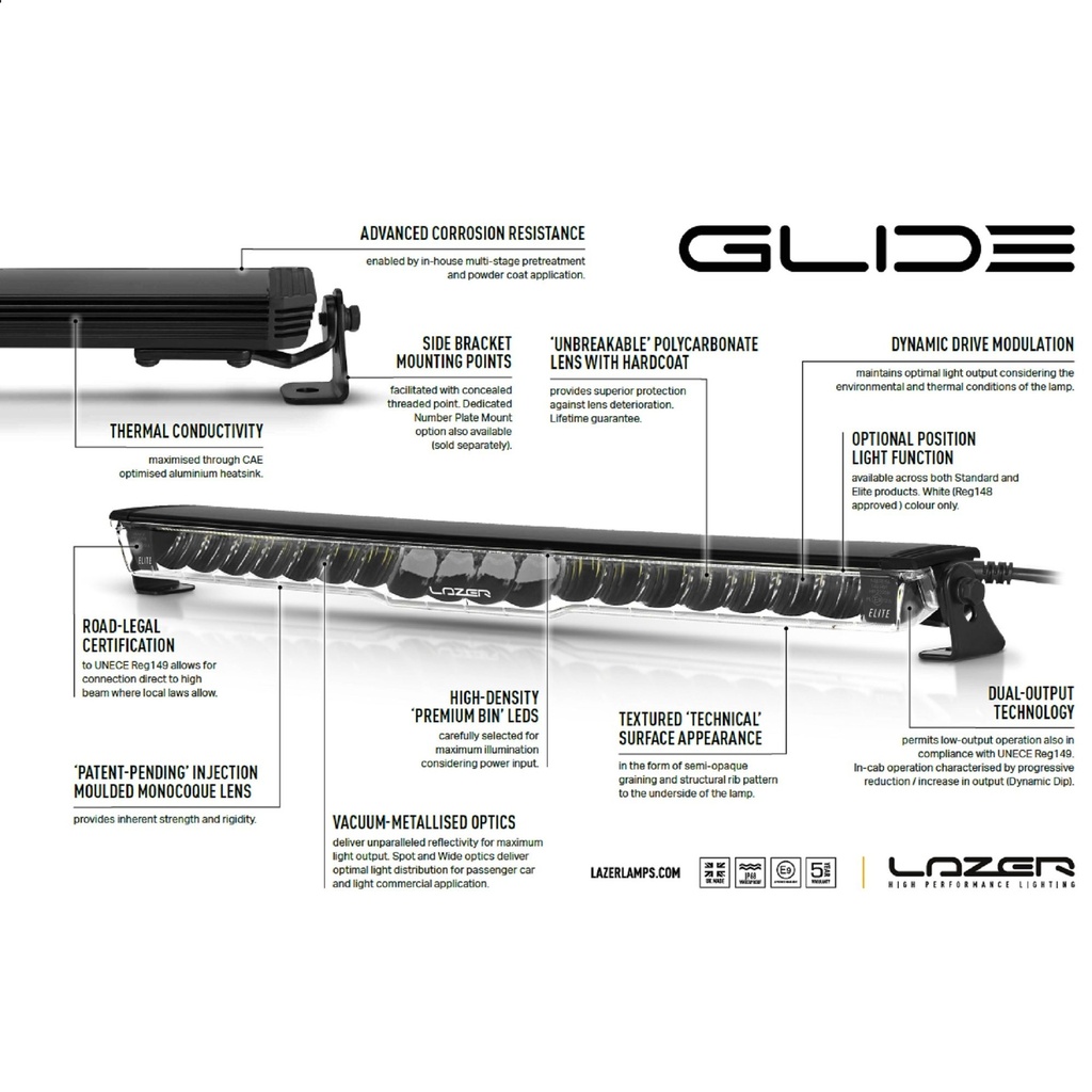 Lazer Lamp Roof Pods With Glide Curved LED Lamps