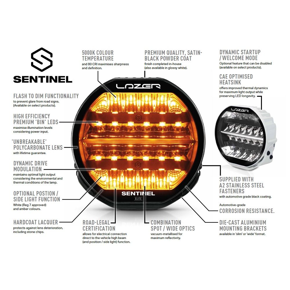 Lazer Lamps Sentinel Elite LED Light With Position Light - 9 Inch