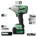 Kielder TYPE18 Mid-Torque Impact Wrench, Compact Ratchet & Batteries