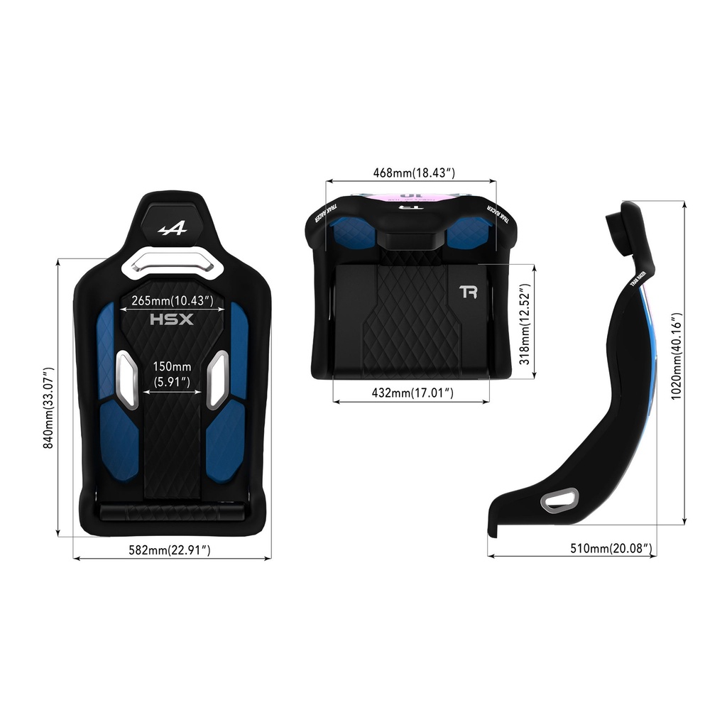 Trak Racer HSX Hybrid Formula Pro Racing Seat BWT Alpine Formula1 Team Edition