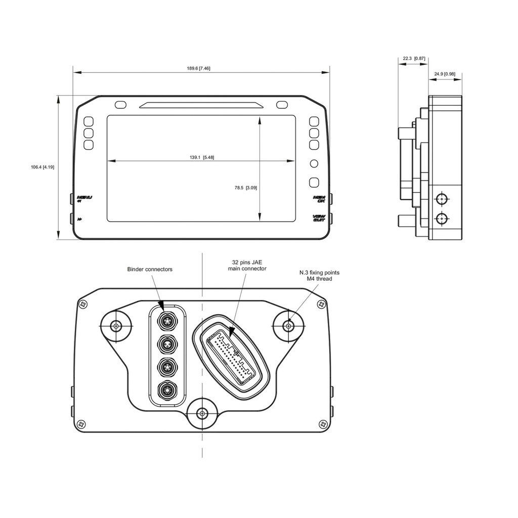AIM MXS 1.3 MV Augusta OEM Plug & Play Dash Logger