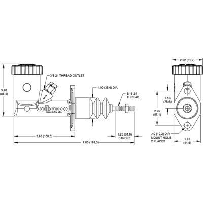Wilwood GS Compact Integral Reservoir Master Cylinder