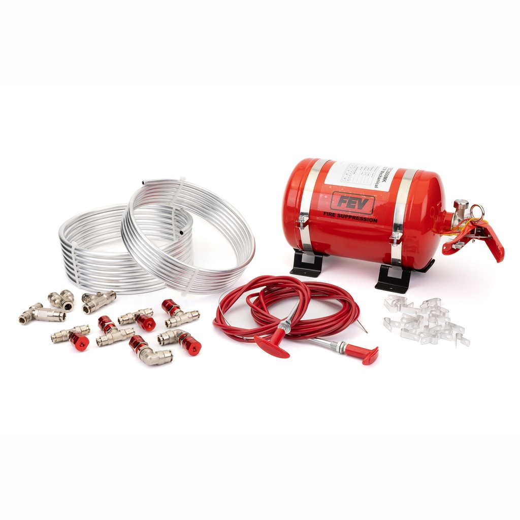 FEV F-TEC 3.5 Litre Mechanical Fire Extinguisher Rally Package - Steel Bottle