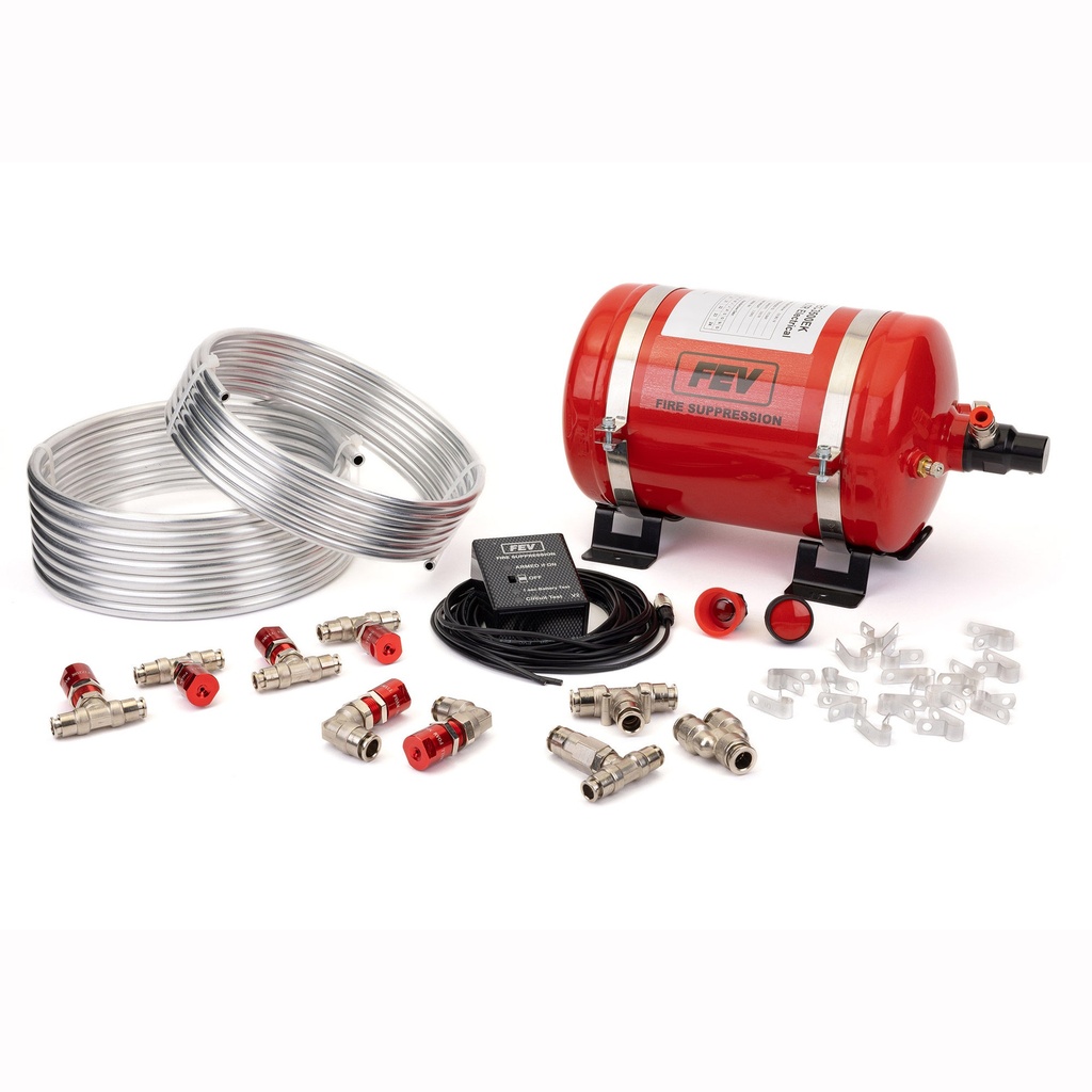 FEV F-TEC 3.5 Litre Electrical Fire Extinguisher Rally Package - Alloy Bottle