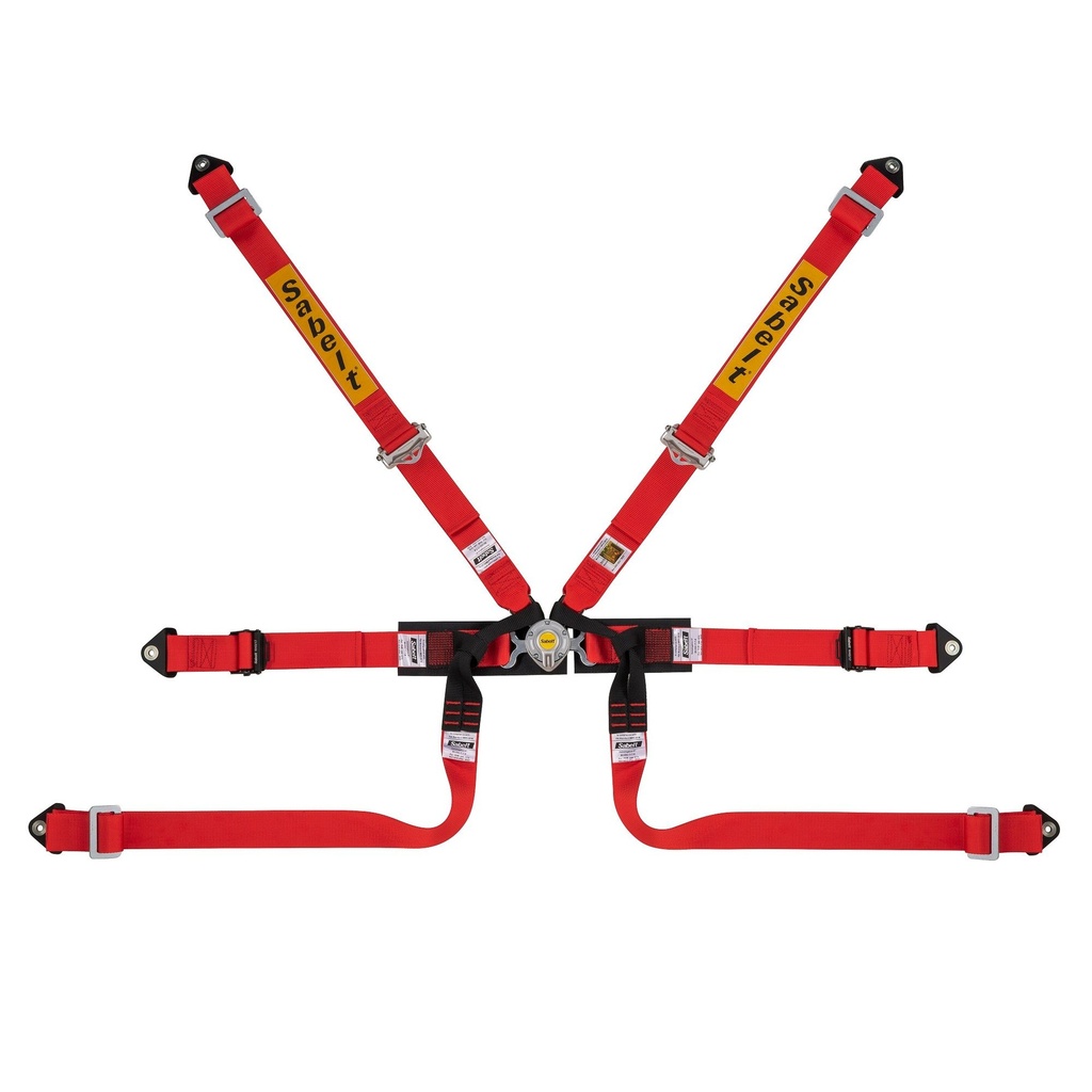 [7000793-3817798] Sabelt Silver Formula 6 Point Harness (Black)