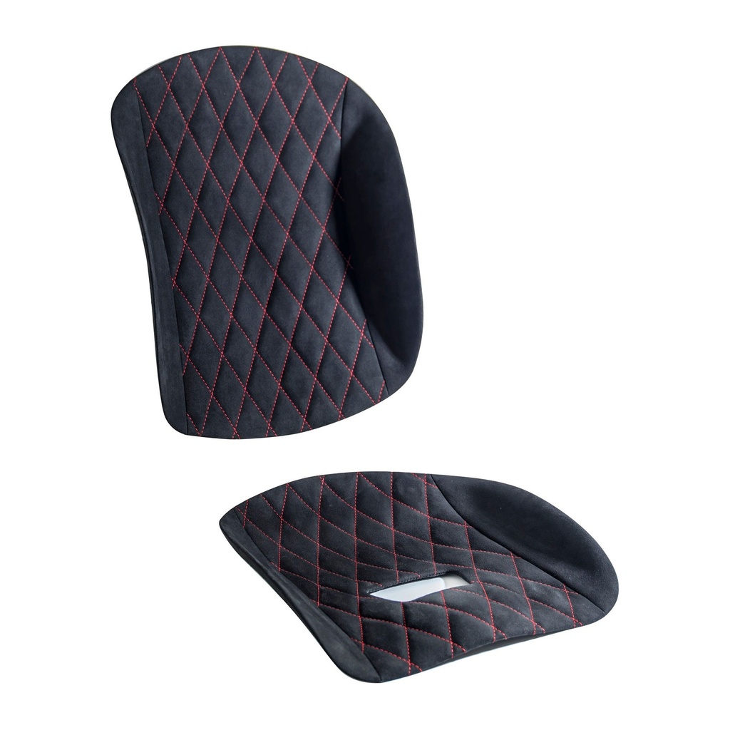 [7001960-3860867] Tillett Two Piece Pad Set For Tillett Car Seat - Diamond Stitch (Leather, B10, Black)