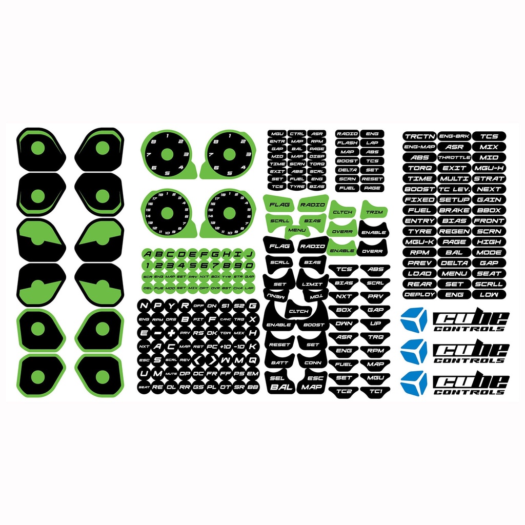 [7000719-3615930] Cube Controls Custom Steering Wheel Stickers (Green)