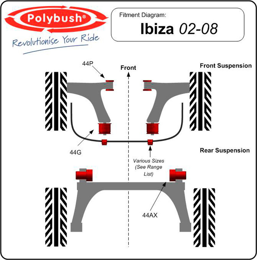 [POL44AX-01] Polybush Rear - Beam Axle To Chassis Bush (44AX)