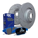 EBC Brakes Ultimax Slotted Discs And Bluestuff NDX Pads Kit — Fits Mazda MX5 Mk2 Sport