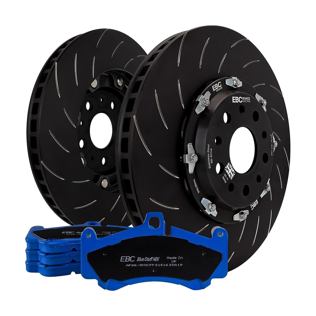 EBC Brakes Swept Groove 2-Piece Fully Floating Disc Kit With Bluestuff NDX Pads