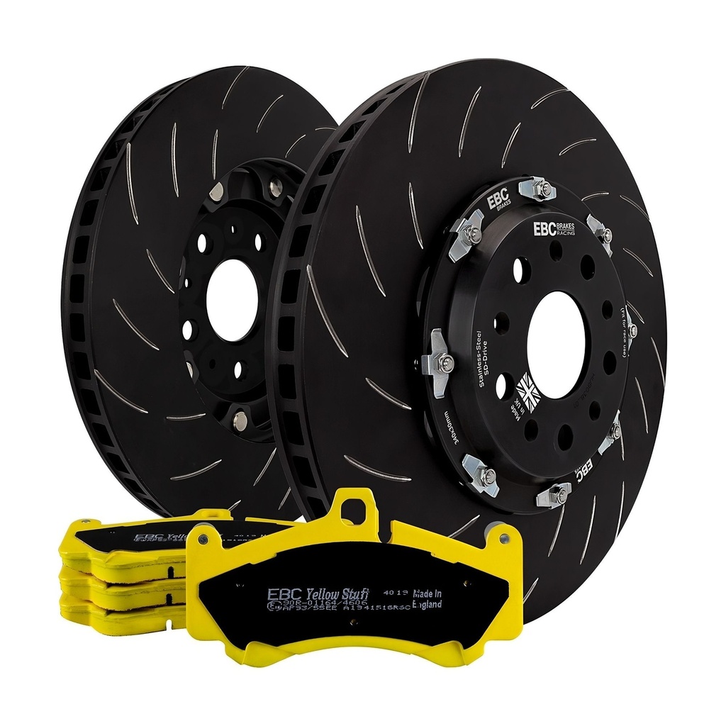 EBC Brakes Swept Groove 2-Piece Fully Floating Disc Kit With Yellowstuff Pads