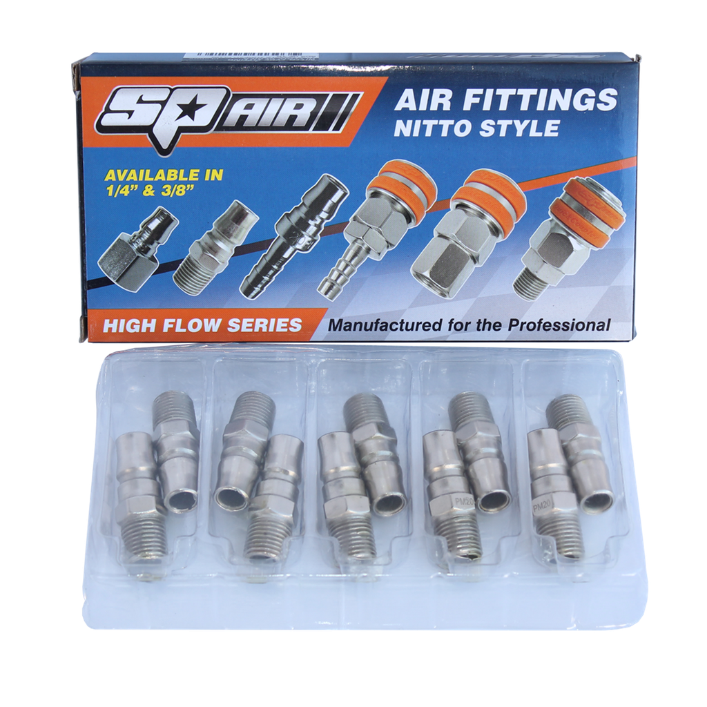 AIR TOOL FITTING - PLUG MALE 1/4" NITTO STYLE BOX OF 10