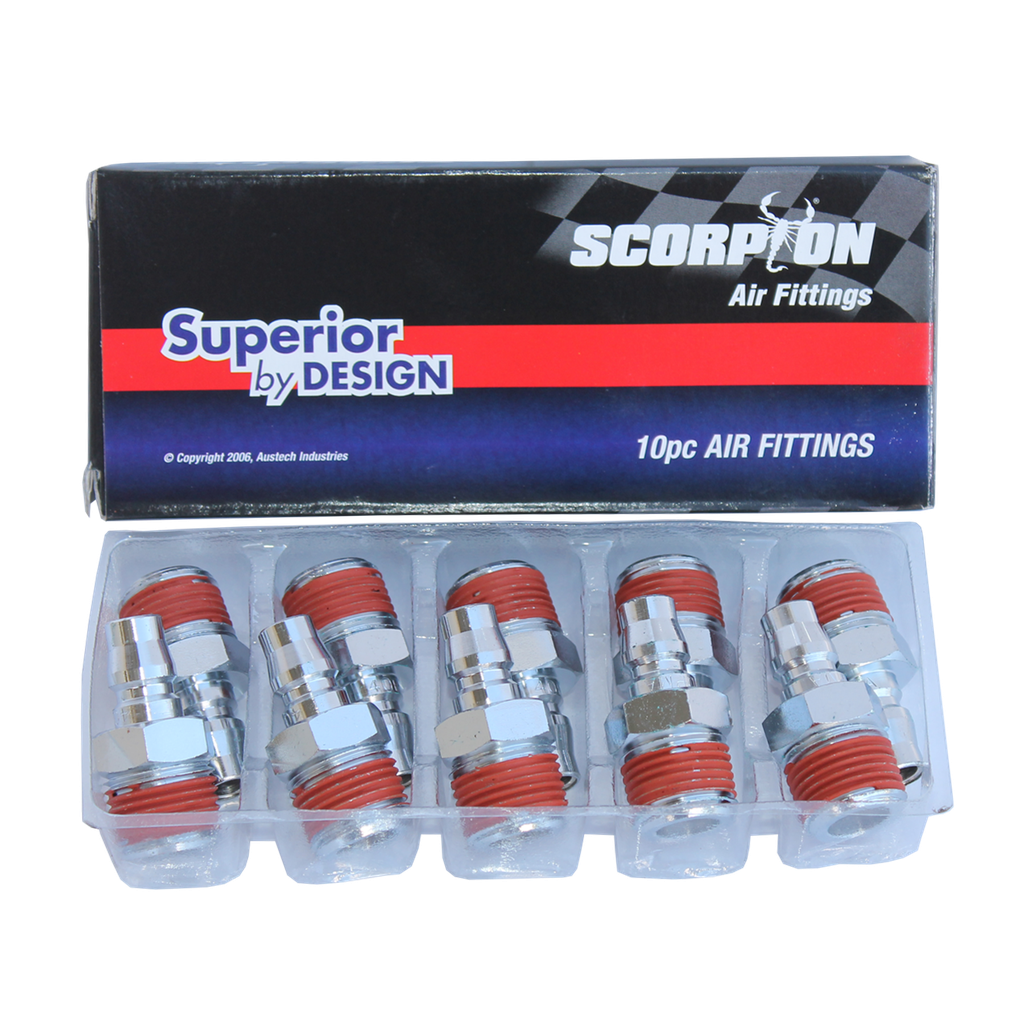 AIR TOOL FITTING - PLUG MALE 1/2" NITTO STYLE BOX OF 10