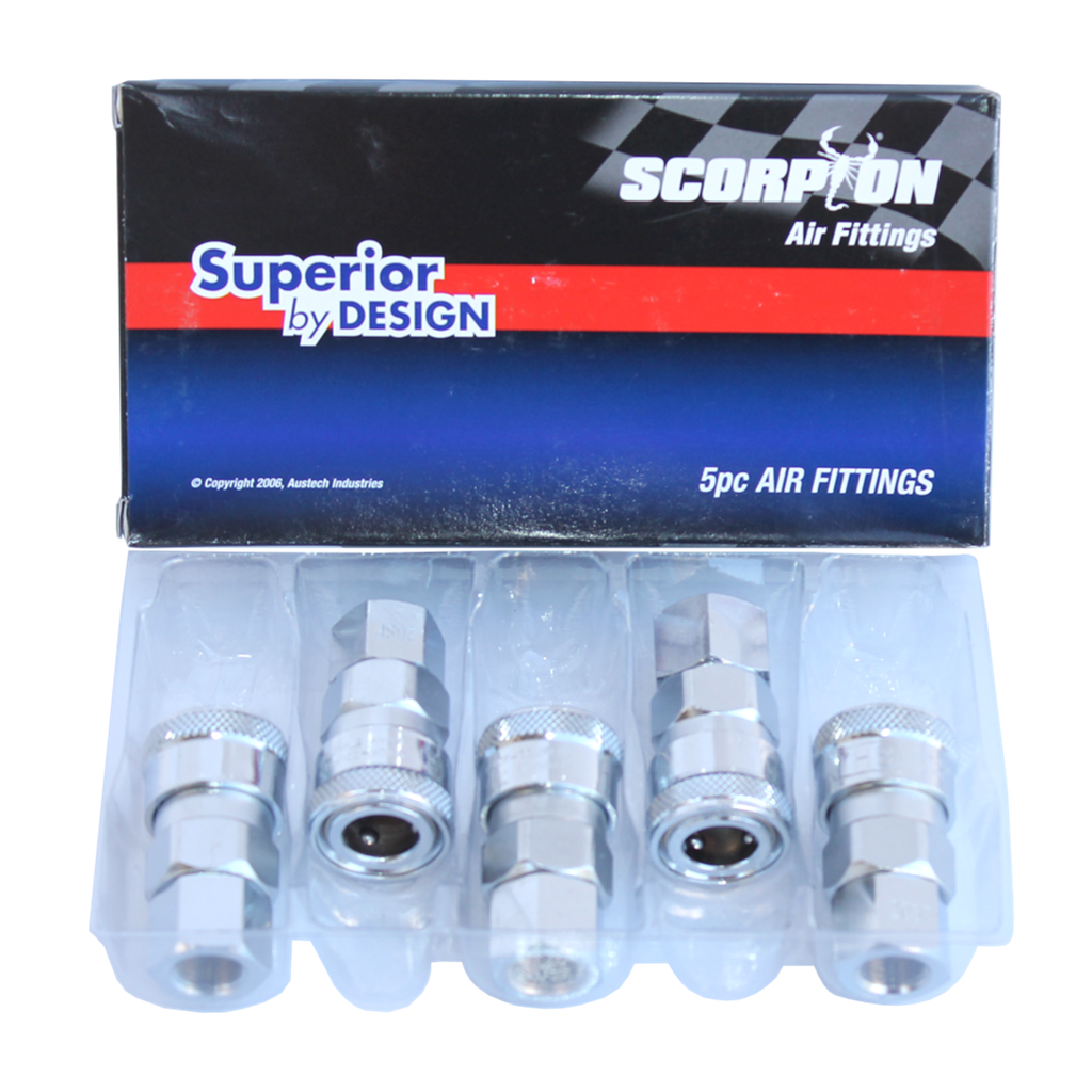 AIR TOOL FITTING - COUPLER FEMALE THREAD 1/4" NITTO STYLE BOX OF 5