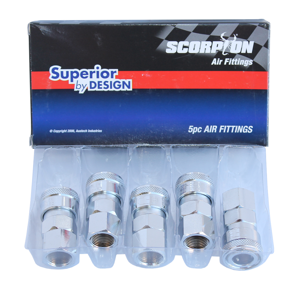 AIR TOOL FITTING - COUPLER FEMALE THREAD 3/8" NITTO STYLE BOX OF 5