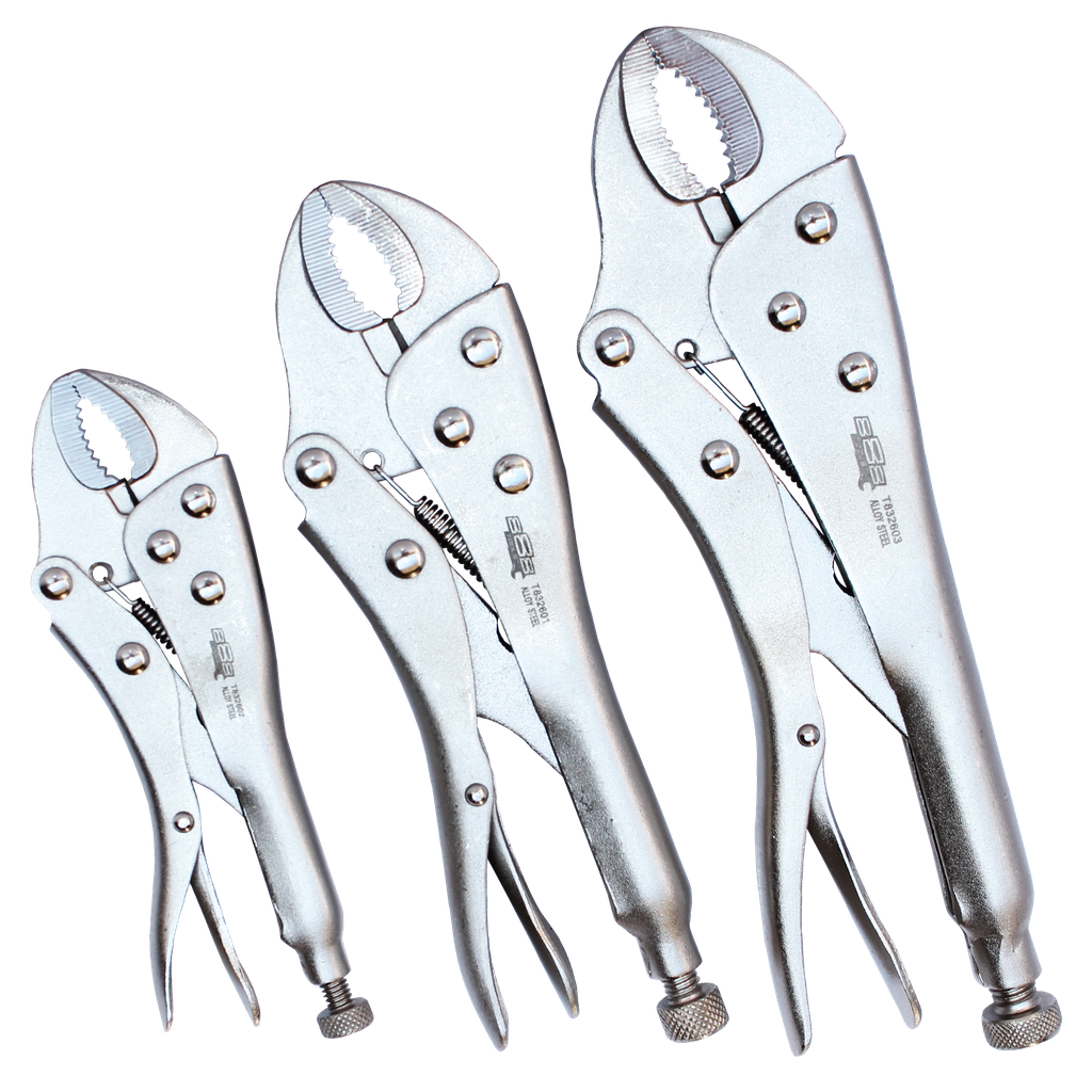 [T832921] PLIERS & CUTTERS - LOCKING CURVED JAW 3PC SET