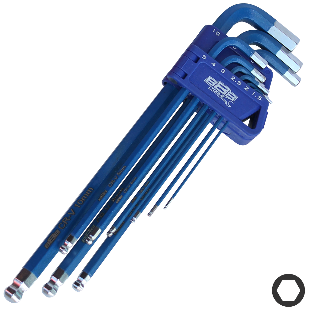 [T834511] KEY SET - METRIC HEX LONG BALL DRIVE 9PC