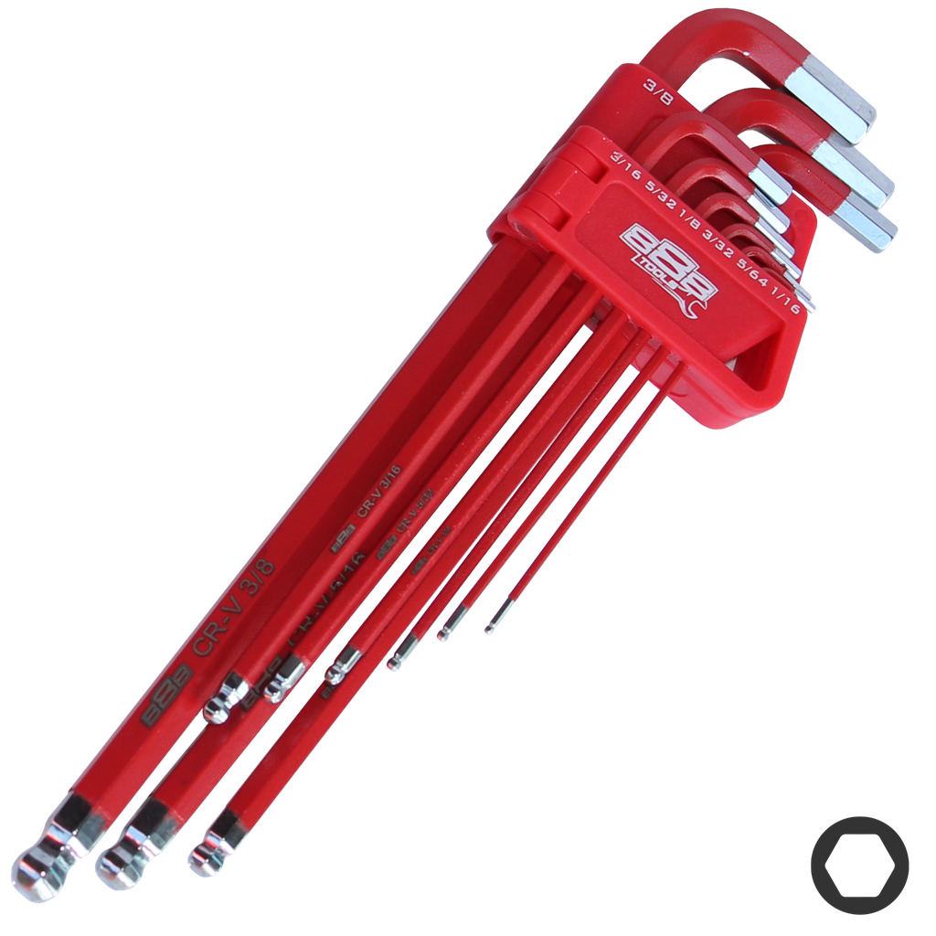 [T834512] KEY SET - SAE HEX LONG BALL DRIVE 9PC