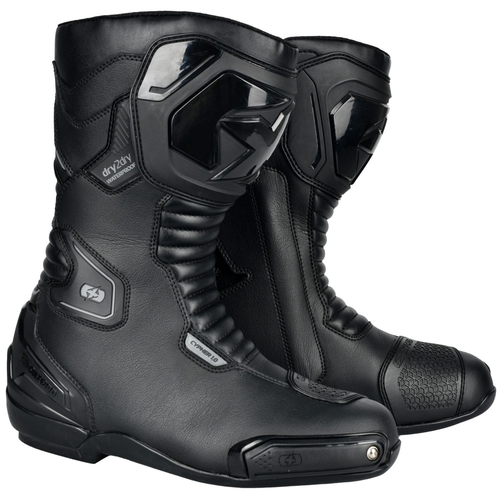 [5001416-3832744] Oxford Cypher 1.0 Motorcycle Boots (UK 6.5 / Eur 40, Black / White)
