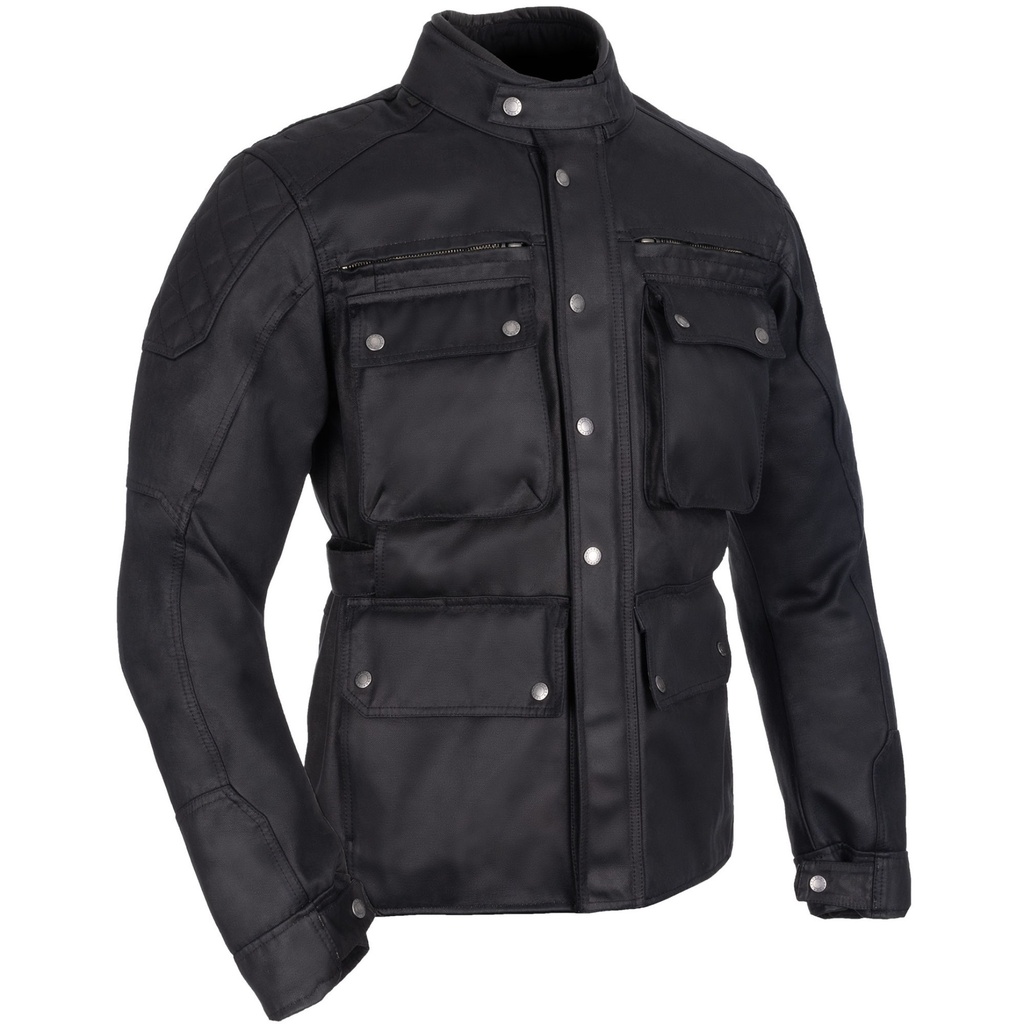 [5001990-3864982] Oxford Sterling Dry2Dry Wax Cotton Motorcycle Jacket (S, Black)
