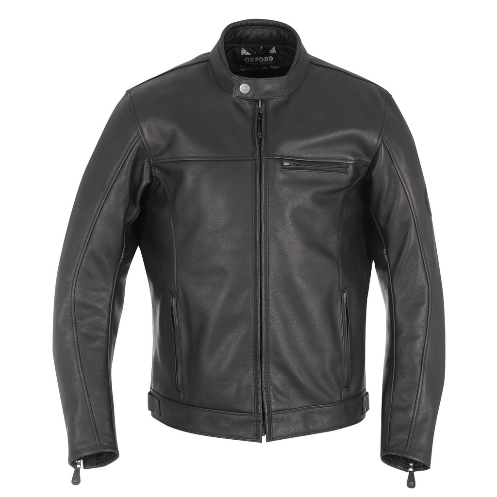 [2010461-2179019] Oxford Walton Leather Motorcycle Jacket (S, Black)
