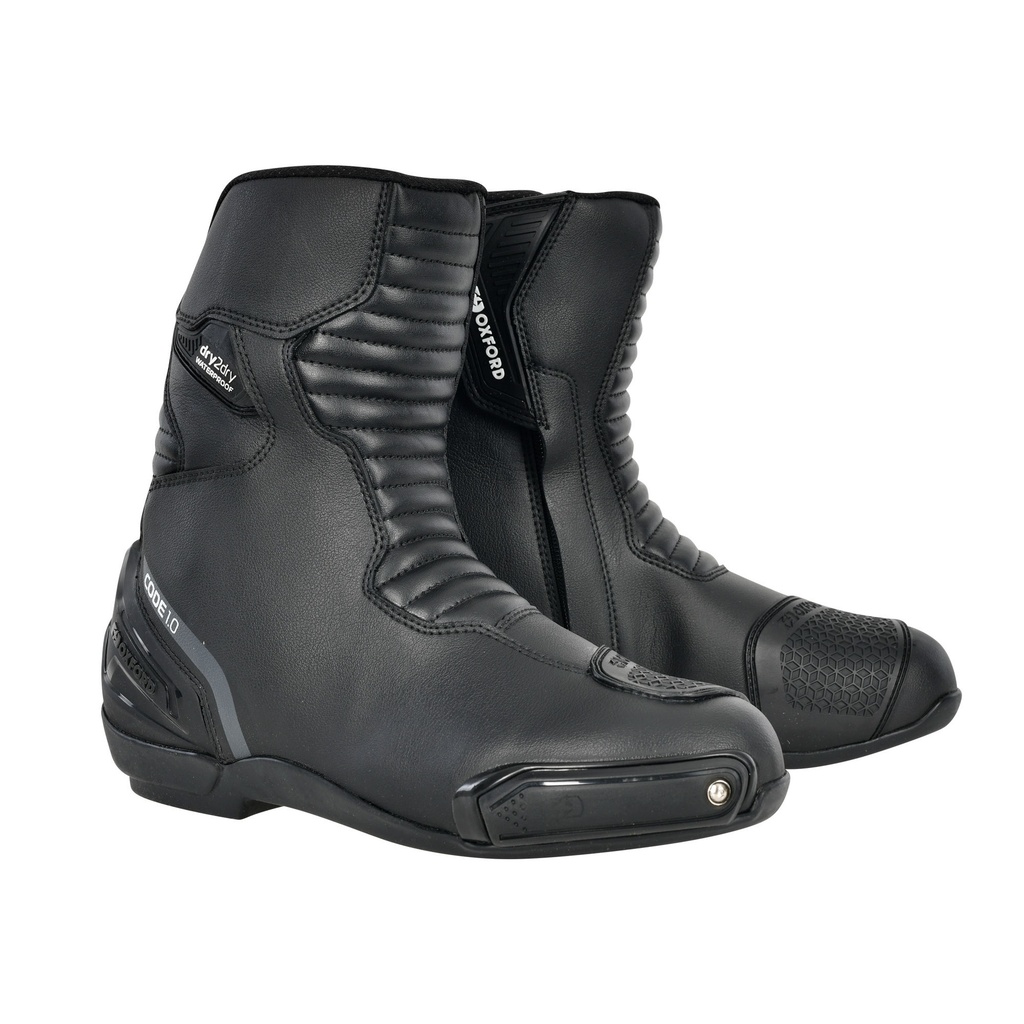 [5001430-3834556] Oxford Code 1.0 Mid Mens Motorcycle Boots (UK 6.5 / Eur 40, Black)