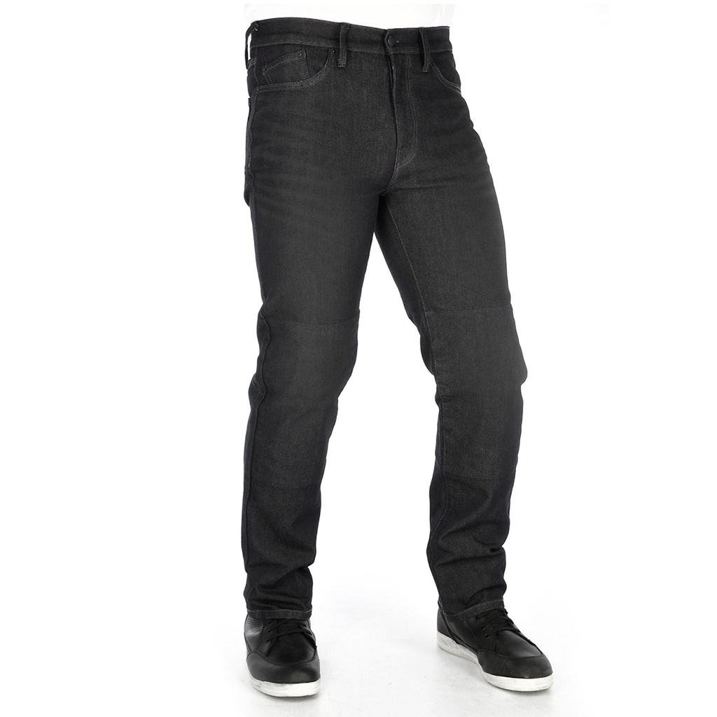 [2014562-2265940] Oxford AA Dynamic Straight Men's Motorcycle Jeans (UK 38, Black, Long)