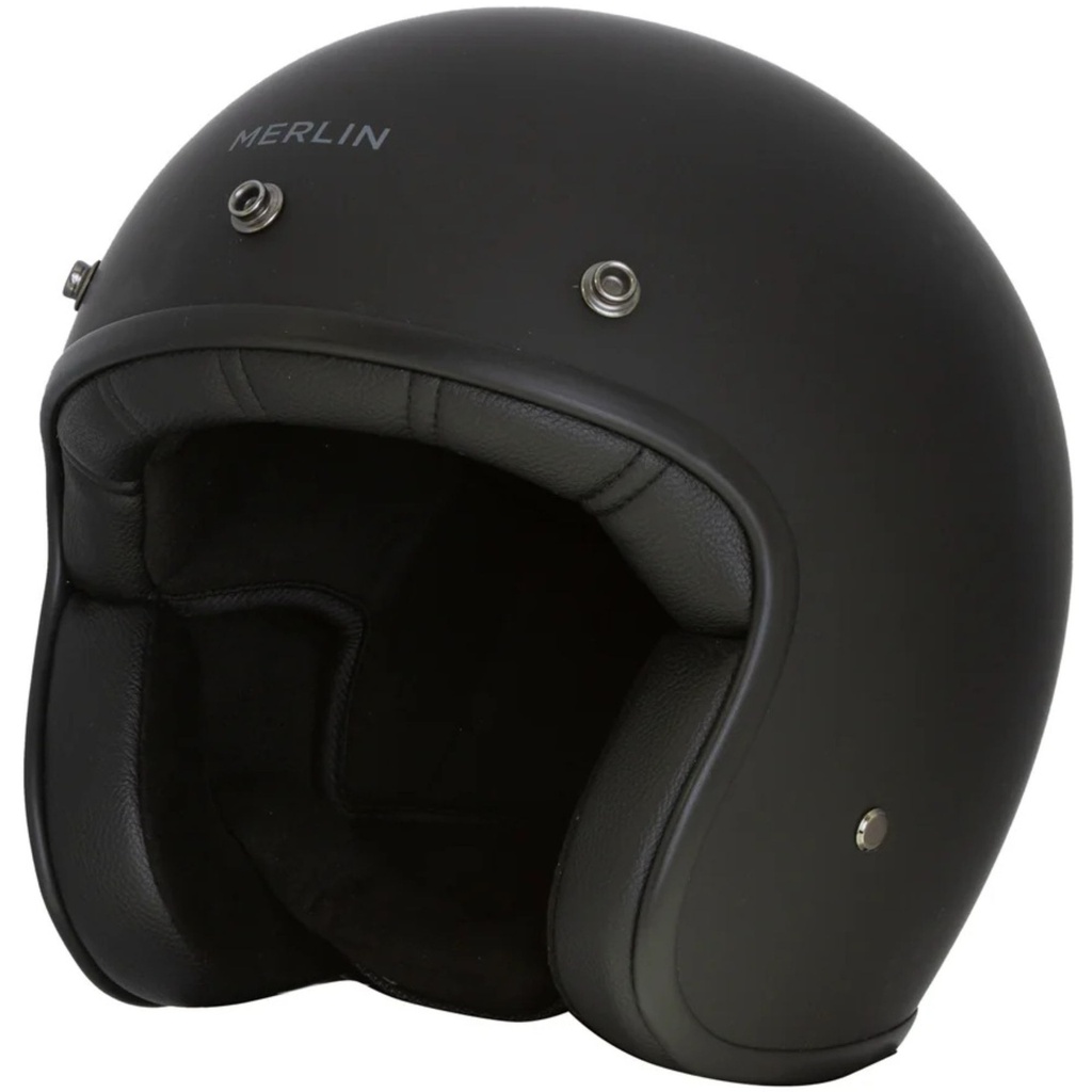 Merlin Blackbird Jet Plain Motorcycle Helmet