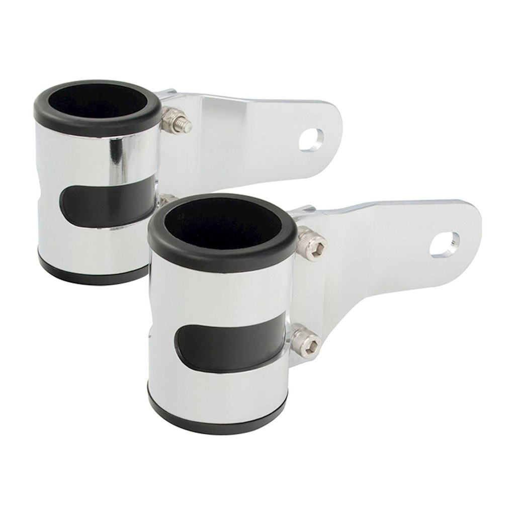 [5000817-3541001] Bike-It Chrome Deluxe Headlight Brackets (33-37mm)