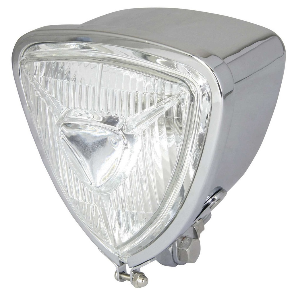 [BIKHLUTANCH] Bike-It Universal Chrome Triangular Headlight