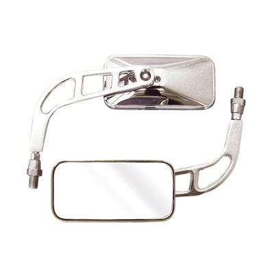 [BIKMRU009] Bike-It Universal Knight Rectangular Mirrors Chrome