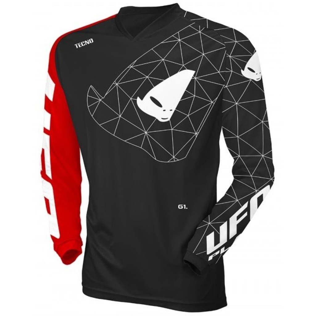[5001720-3835554] UFO Tecno Motocross Jersey (S, Black / Red)