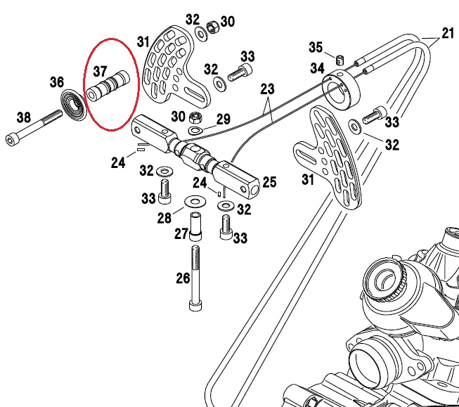 [Z647190] Rotax Spacer for DD2 Paddle Assembly