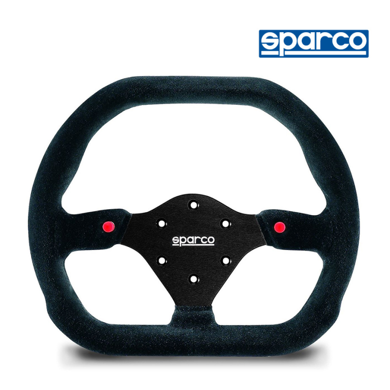 [SQSWP310] Sparco Steering Wheel - P310 - 310mm - Flat Top/Bottom - Black Suede