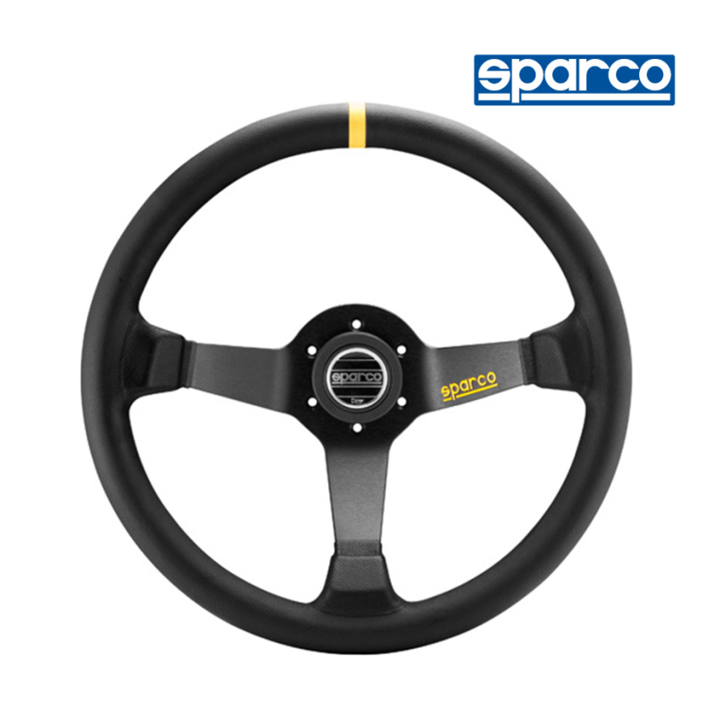 [SQSWR345L] Sparco Steering Wheel - R345 - 350mm - Dish 63mm (Black Leather)