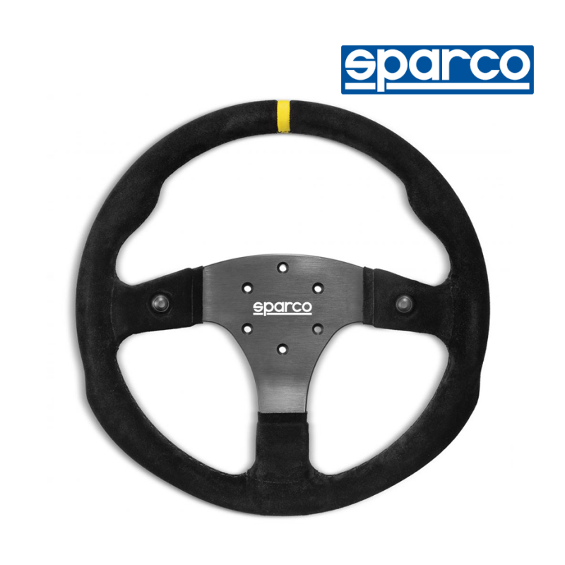 [SQSWR350PSO] Sparco Steering Wheel - R350B - Black Suede - With Button