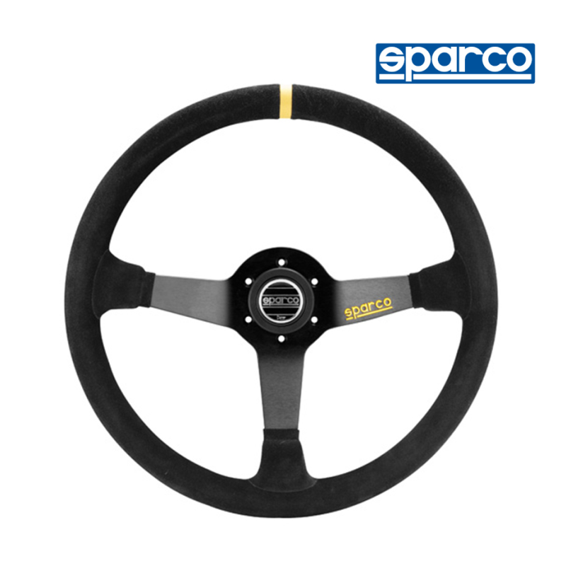 [SQSWR368] Sparco Steering Wheel - R368 - 380mm - Dish 65mm - Black Suede