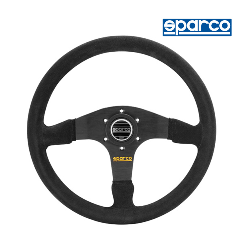 [SQSWR375] Sparco Steering Wheel - R375 - 350mm - Round - Black Suede