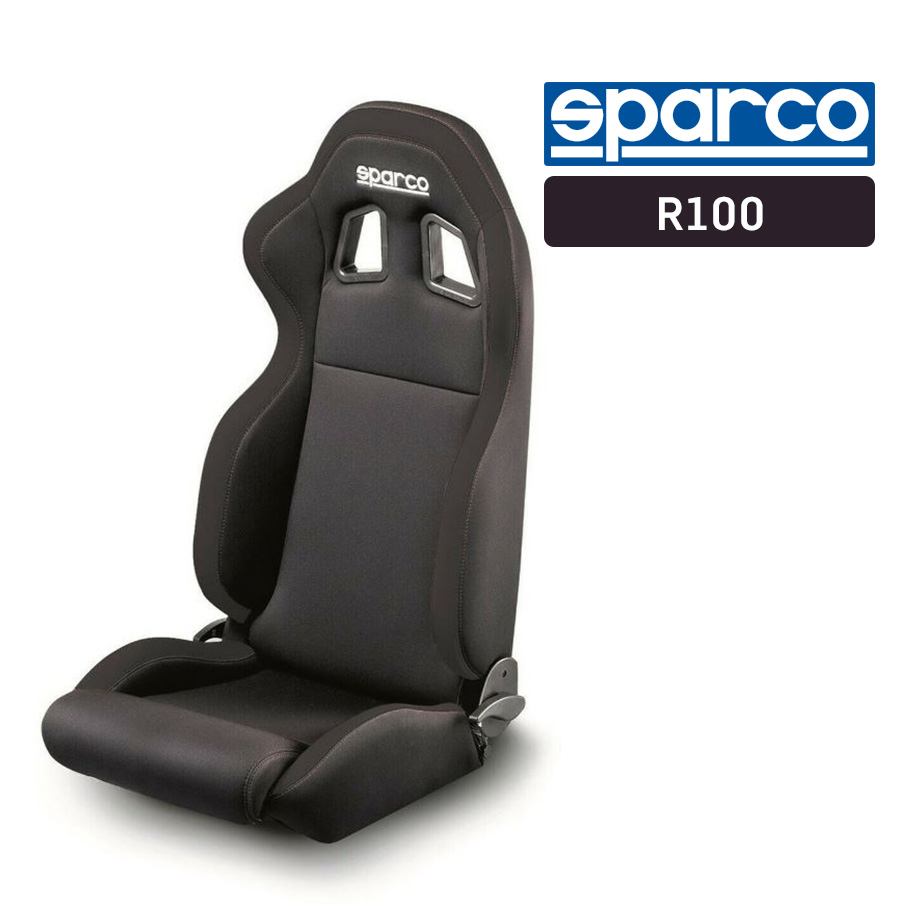 [SQR100BLK/BLK] Sparco Recliner Seat - R100 (Black / Black)
