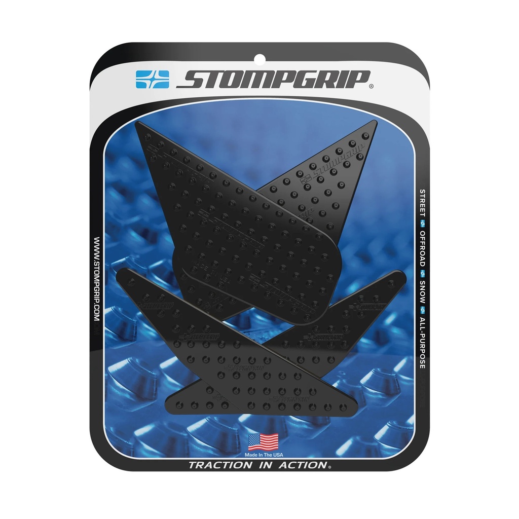 [STG55-10-0173B] StompGrip Volcano Streetbike Black Traction Kit