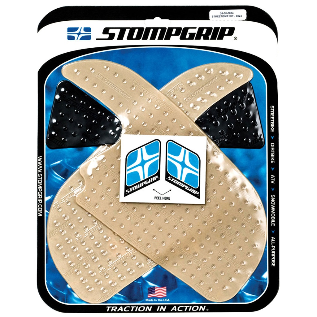 [STG55-10-0024] StompGrip Volcano Streetbike Clear Traction Kit