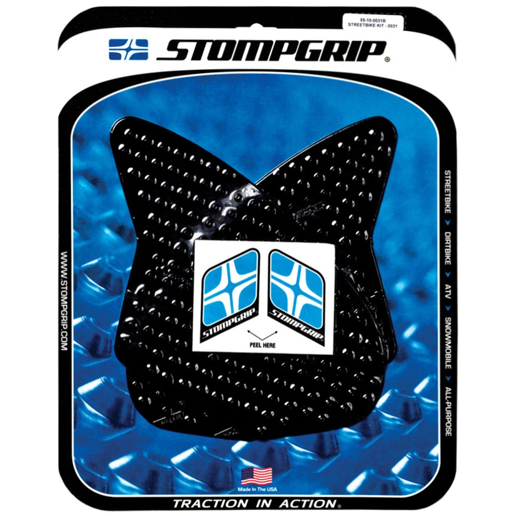 [STG55-10-0031B] StompGrip Volcano Streetbike Black Traction Kit