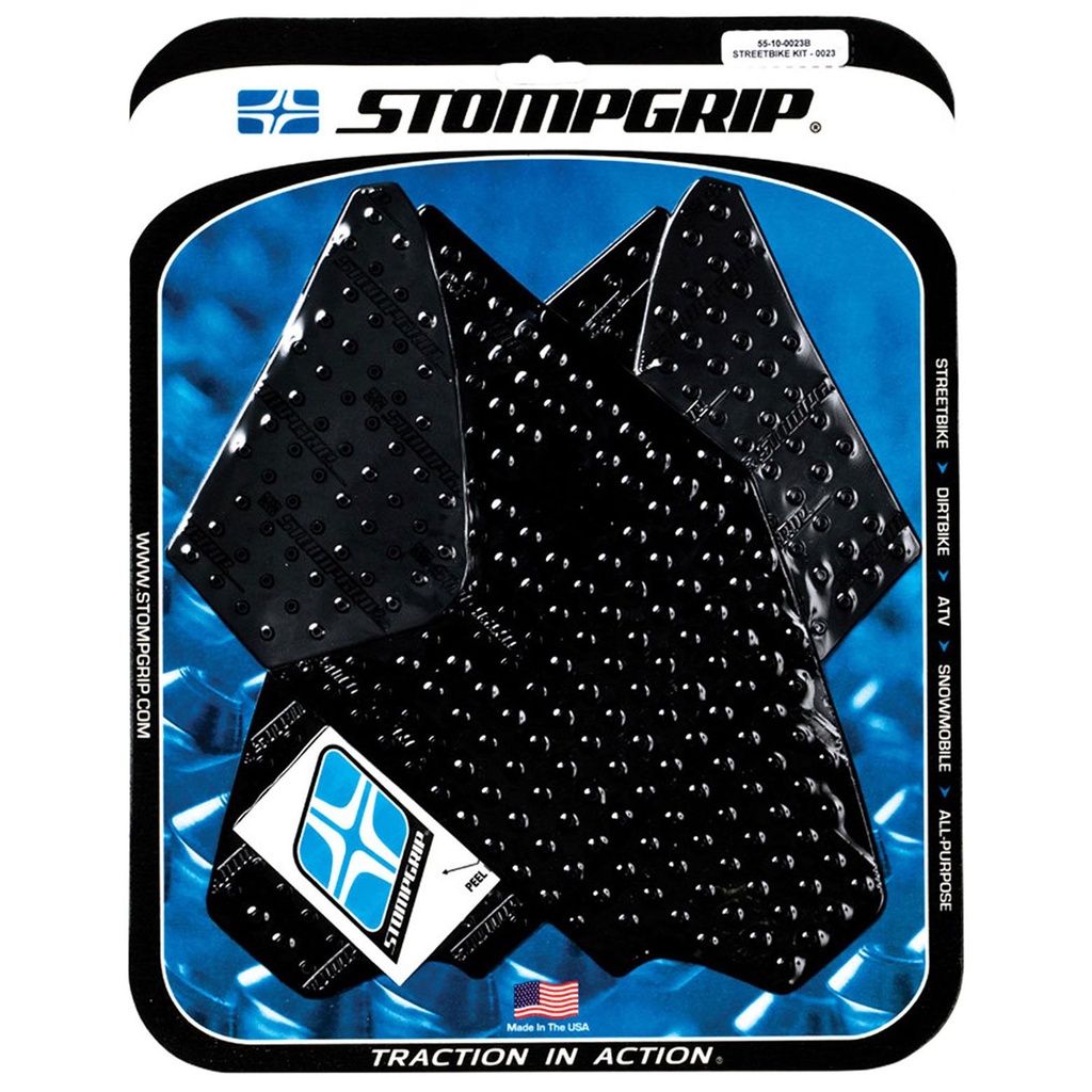 [STG55-10-0023B] StompGrip Volcano Streetbike Black Traction Kit
