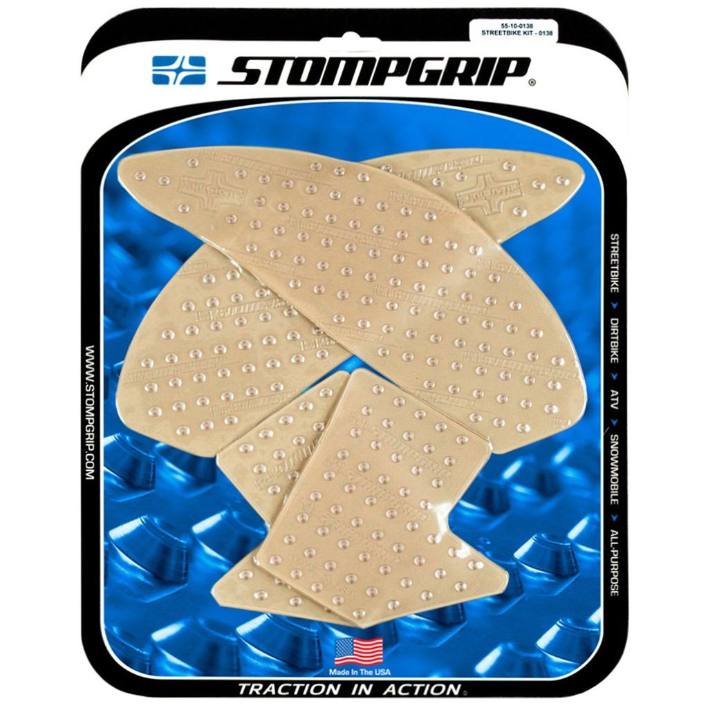 [STG55-10-0138] StompGrip Volcano Streetbike Clear Traction Kit