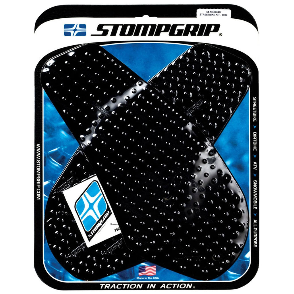 [STG55-10-0004B] StompGrip Volcano Streetbike Black Traction Kit